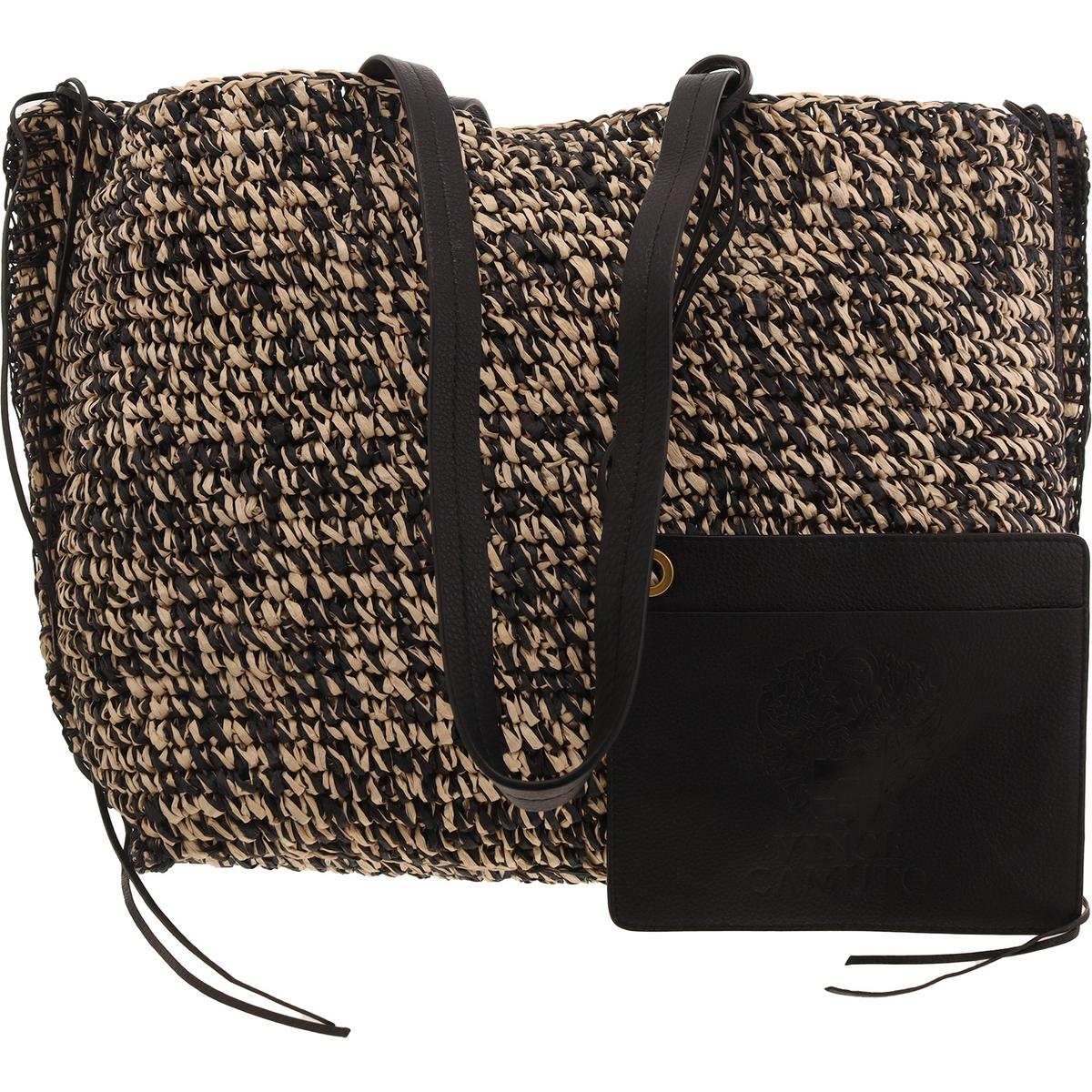 Jamee Lace-Up Woven Tote Handbag