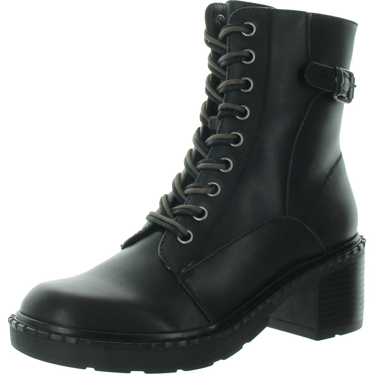 Paxon Zipper Faux Leather Combat & Lace-Up Boots