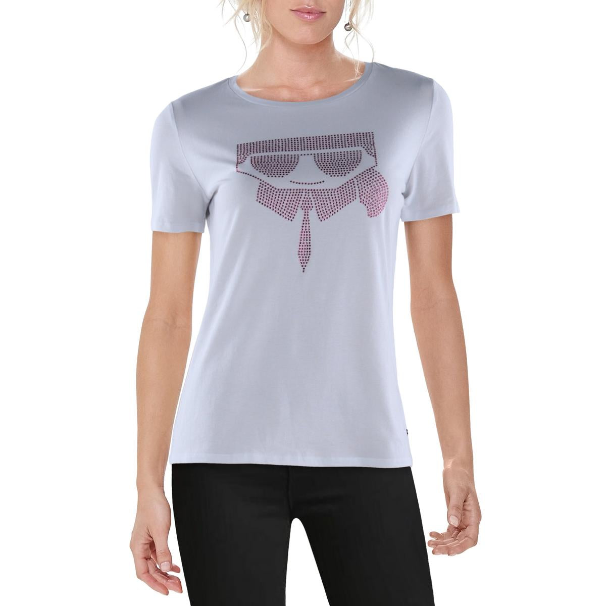 Emoji Embellished Cotton Graphic T-Shirt