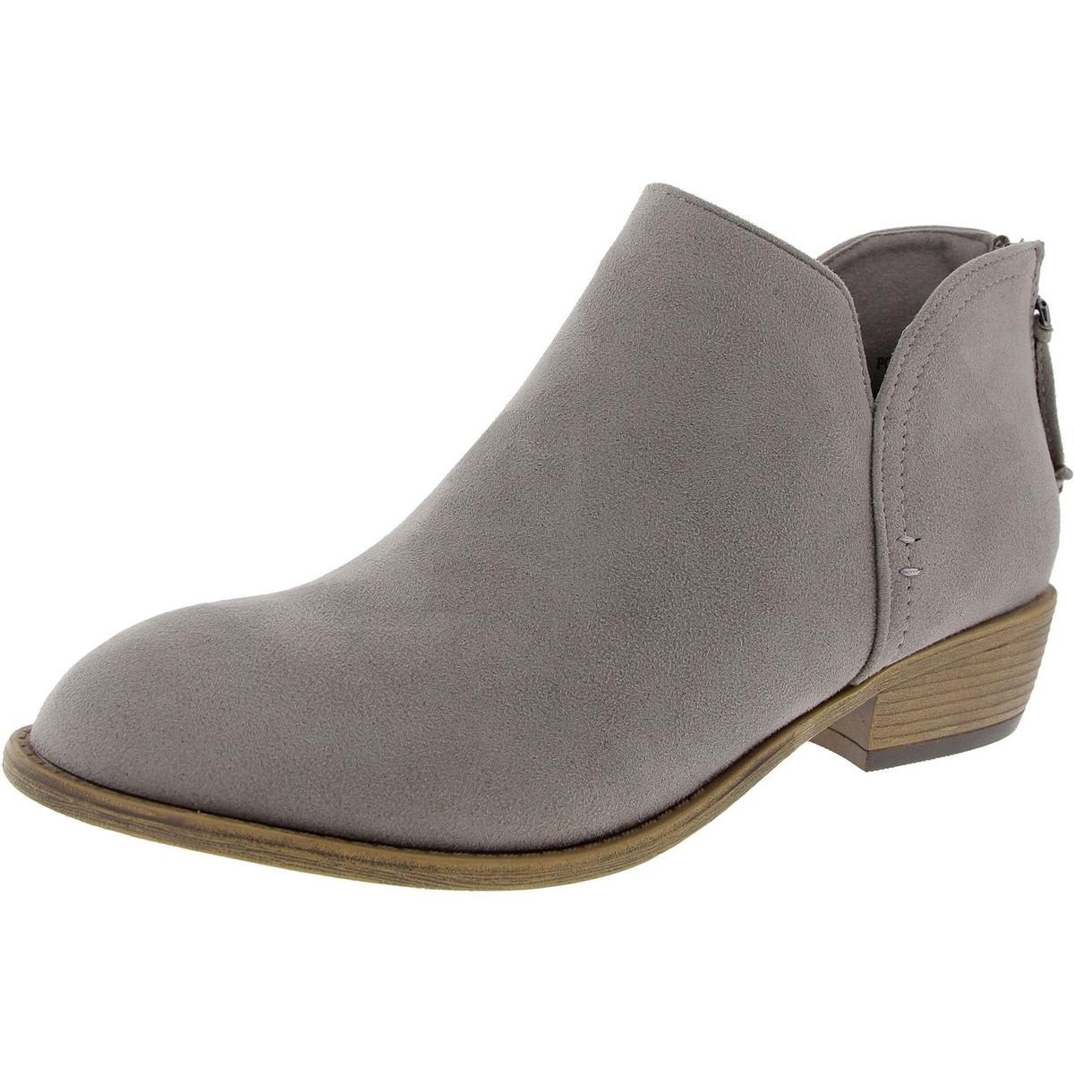 Zipper Faux Suede Ankle Boots