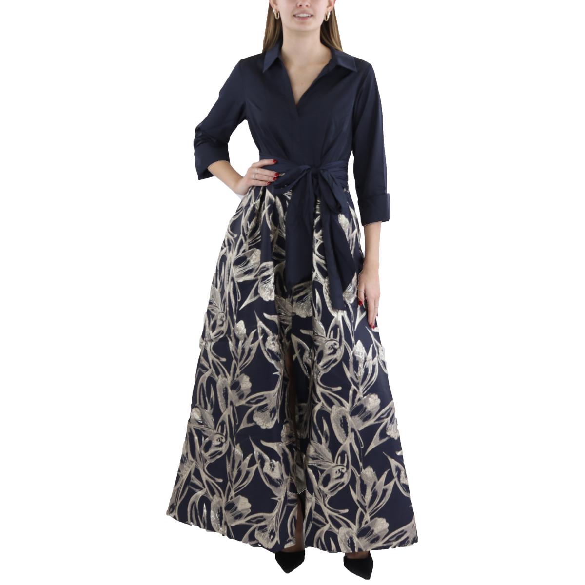 Jacquard Tie Front Shirtdress