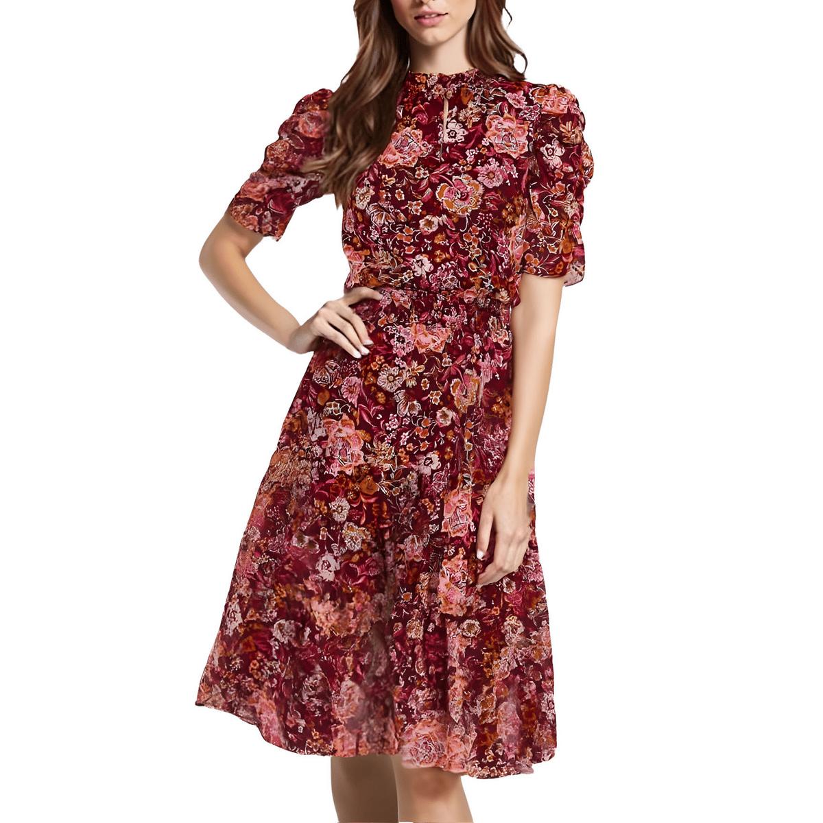 Petites Floral Print Fit & Flare Dress