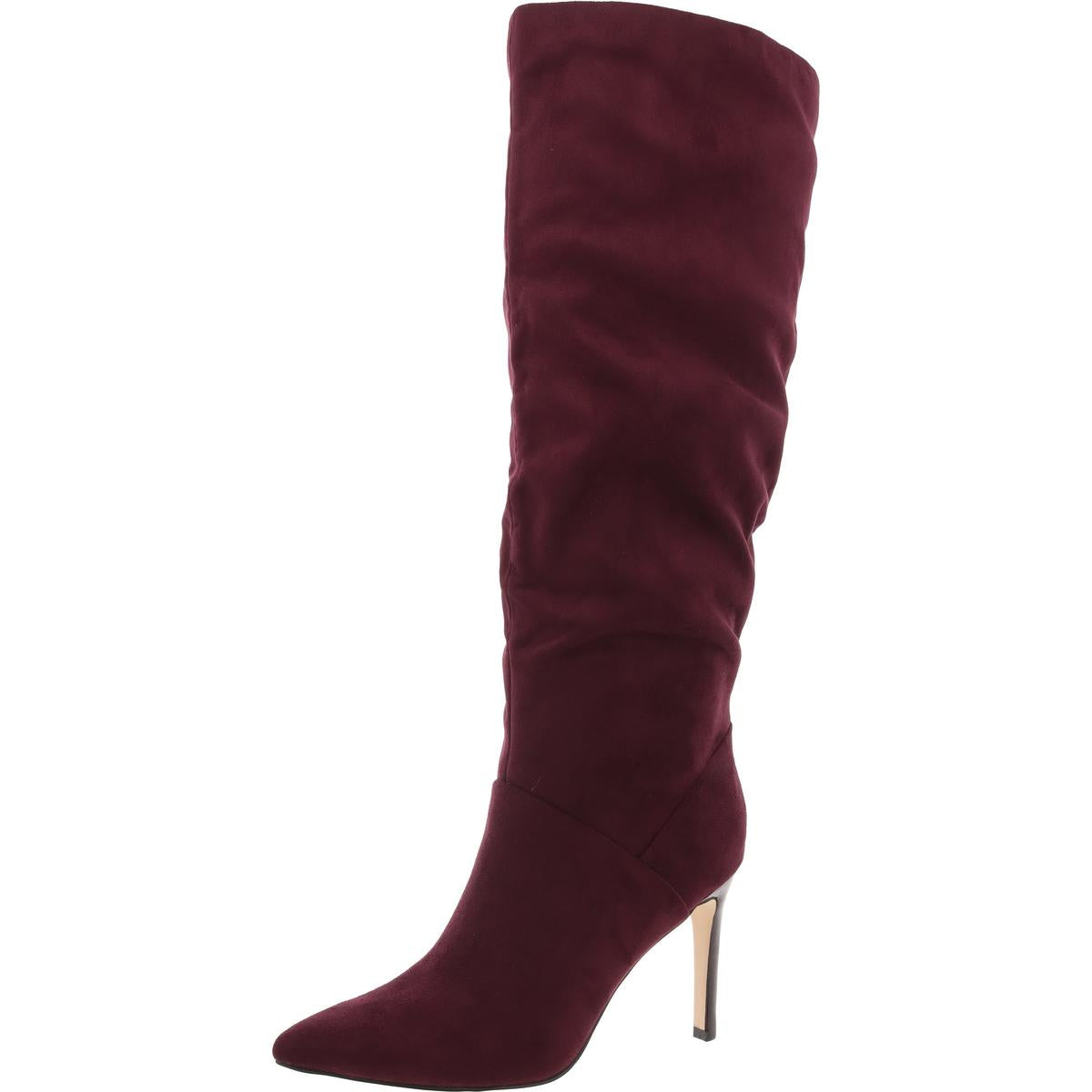 Perino Zipper Faux Suede Knee-High Boots