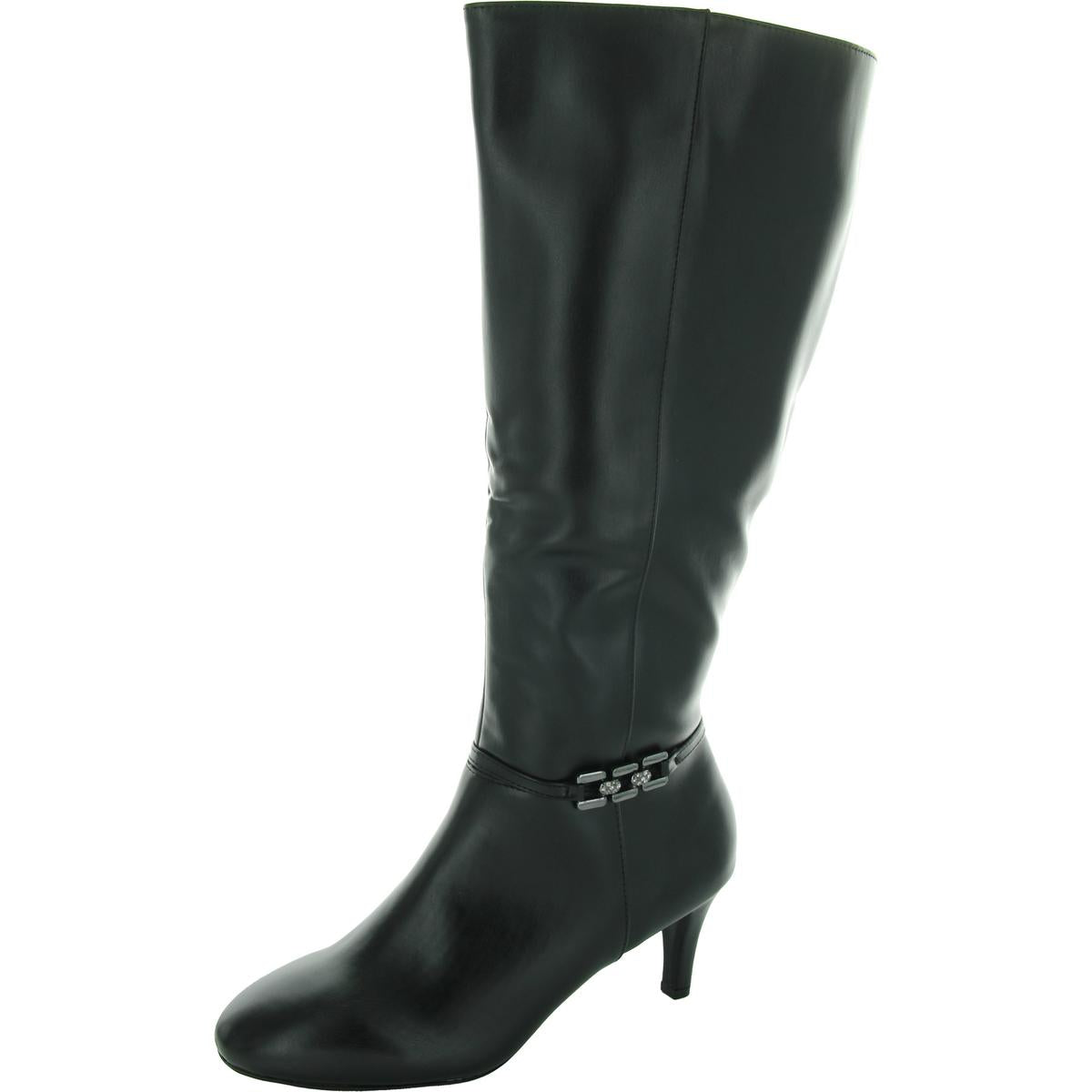 Hanlee Zipper Faux Leather Knee-High Boots