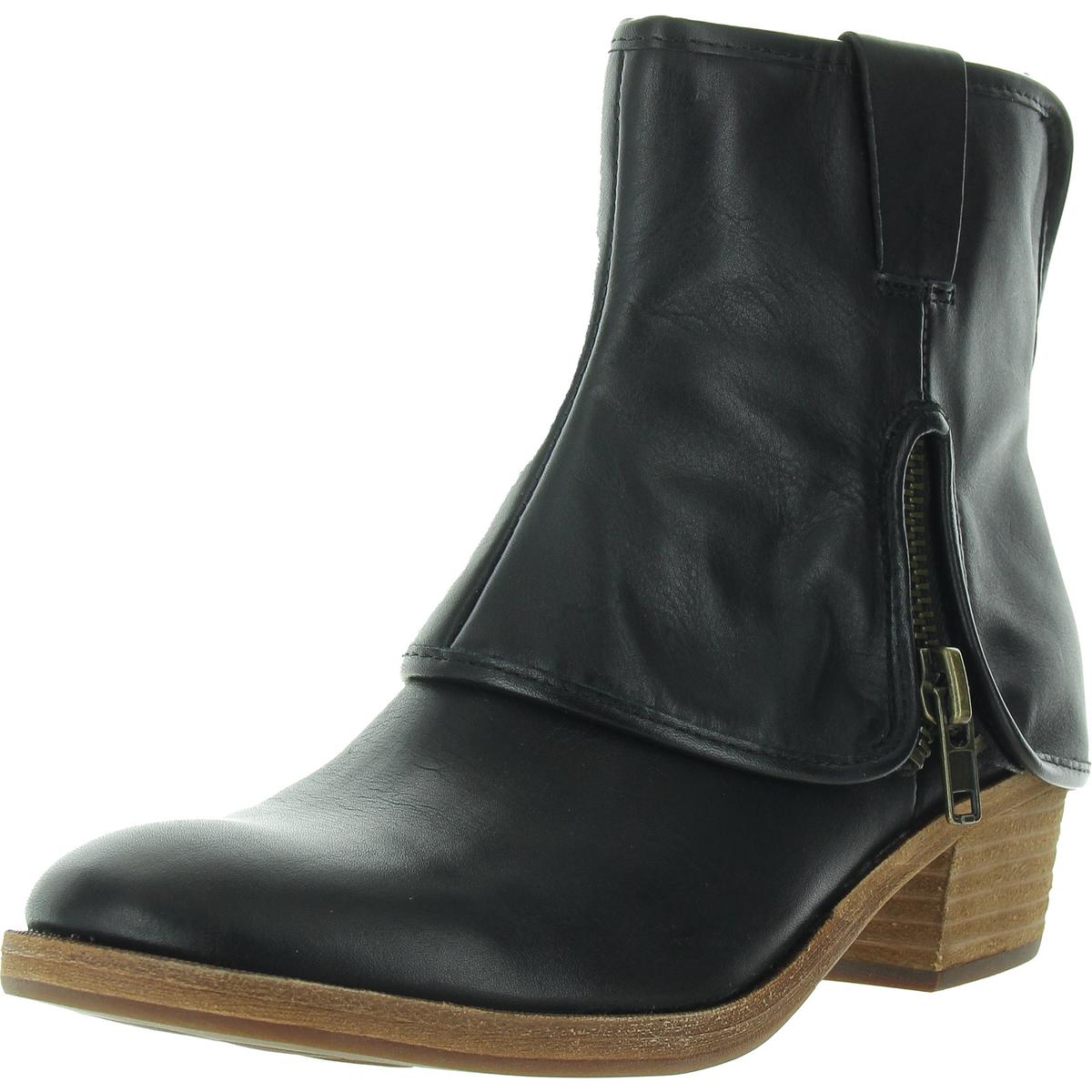 Zipper Leather Ankle Boots