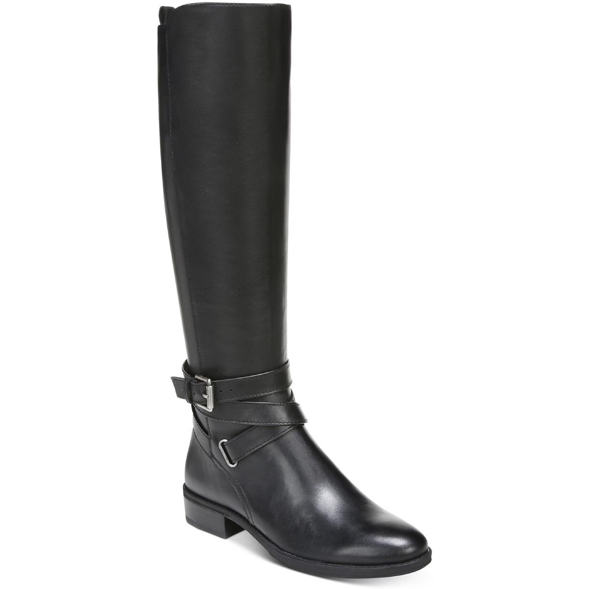Pansy Leather Round Toe Knee-High Boots