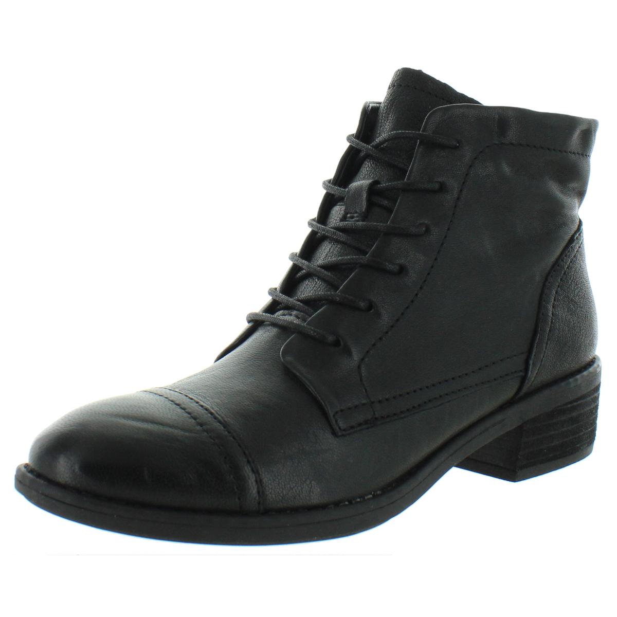 Cordia Leather Cap Toe Combat Boots