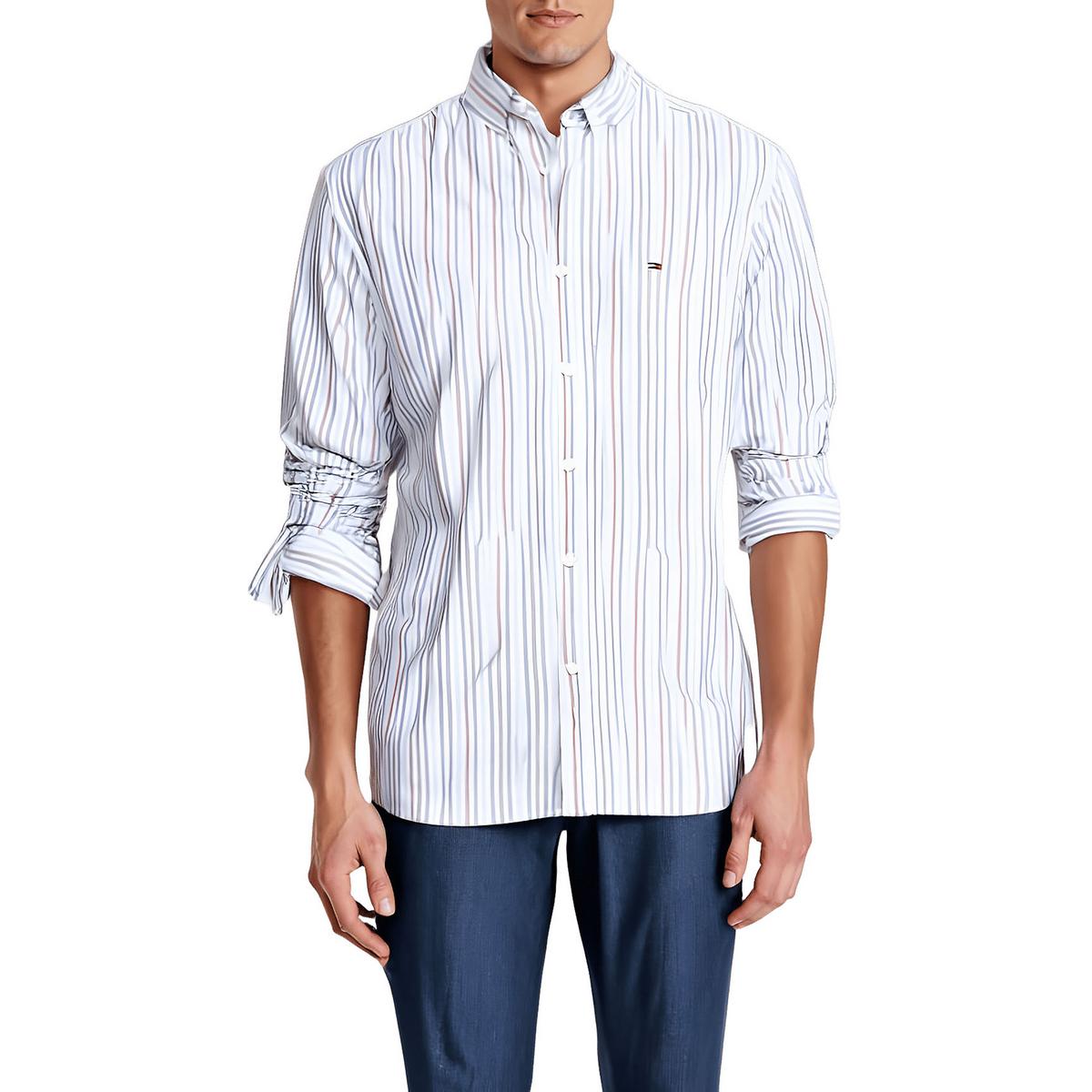 Striped Cotton Button-Down Shirt