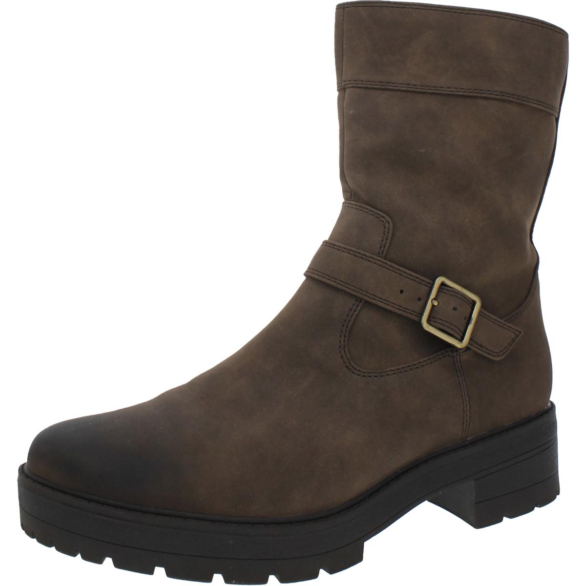 Newport   Faux Leather Block Heel Mid-Calf Boots