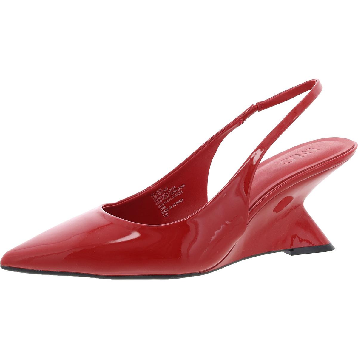 Sairi Patent Pointed Toe Slingback Heels