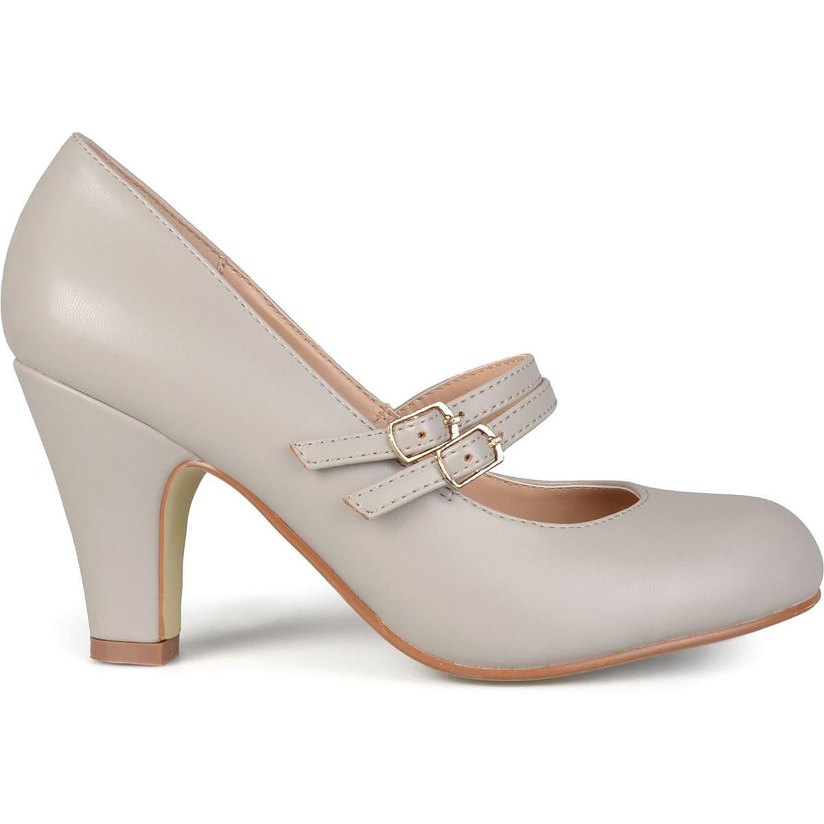 Windy Faux Leather Round Toe Dress Heels