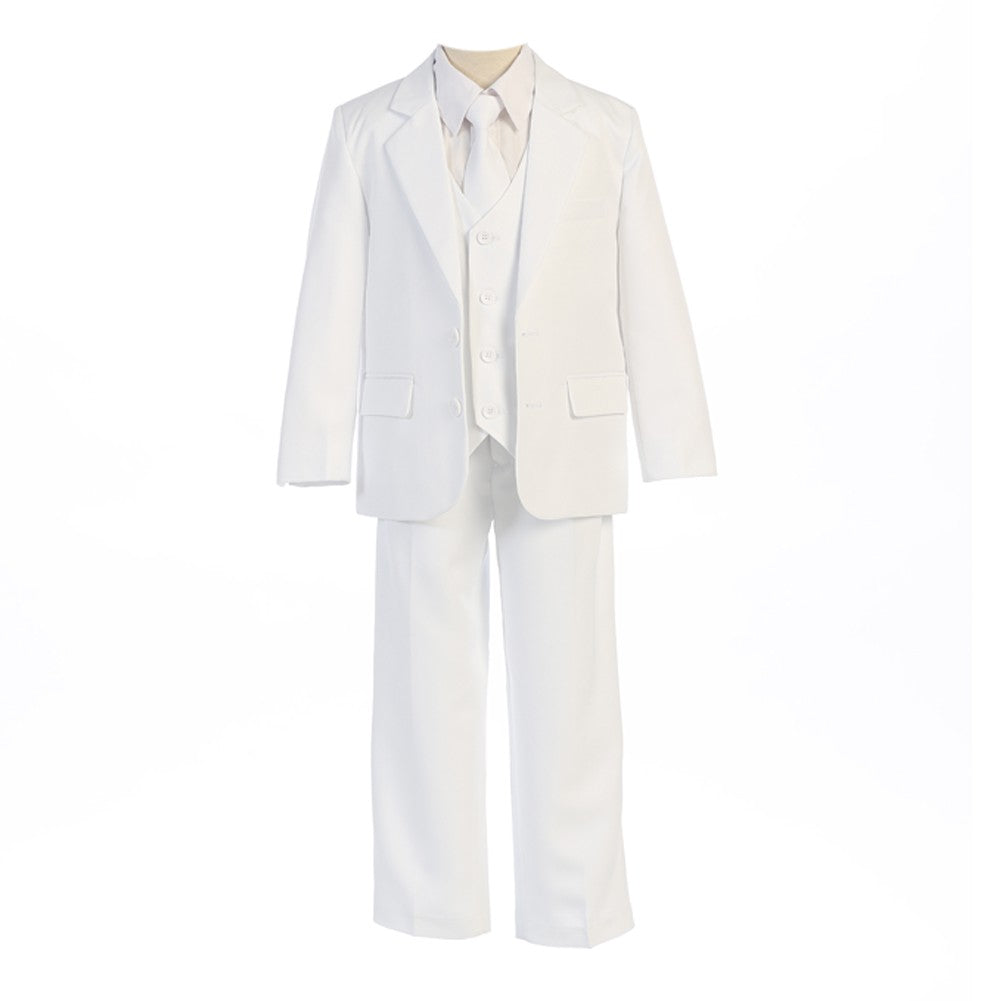 Big Boys White Button Jacket Vest Shirt Tie Pant Suit 8-20 Husky