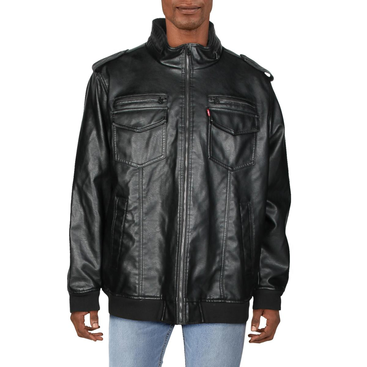 Cold Winter Faux Leather Bomber Jacket