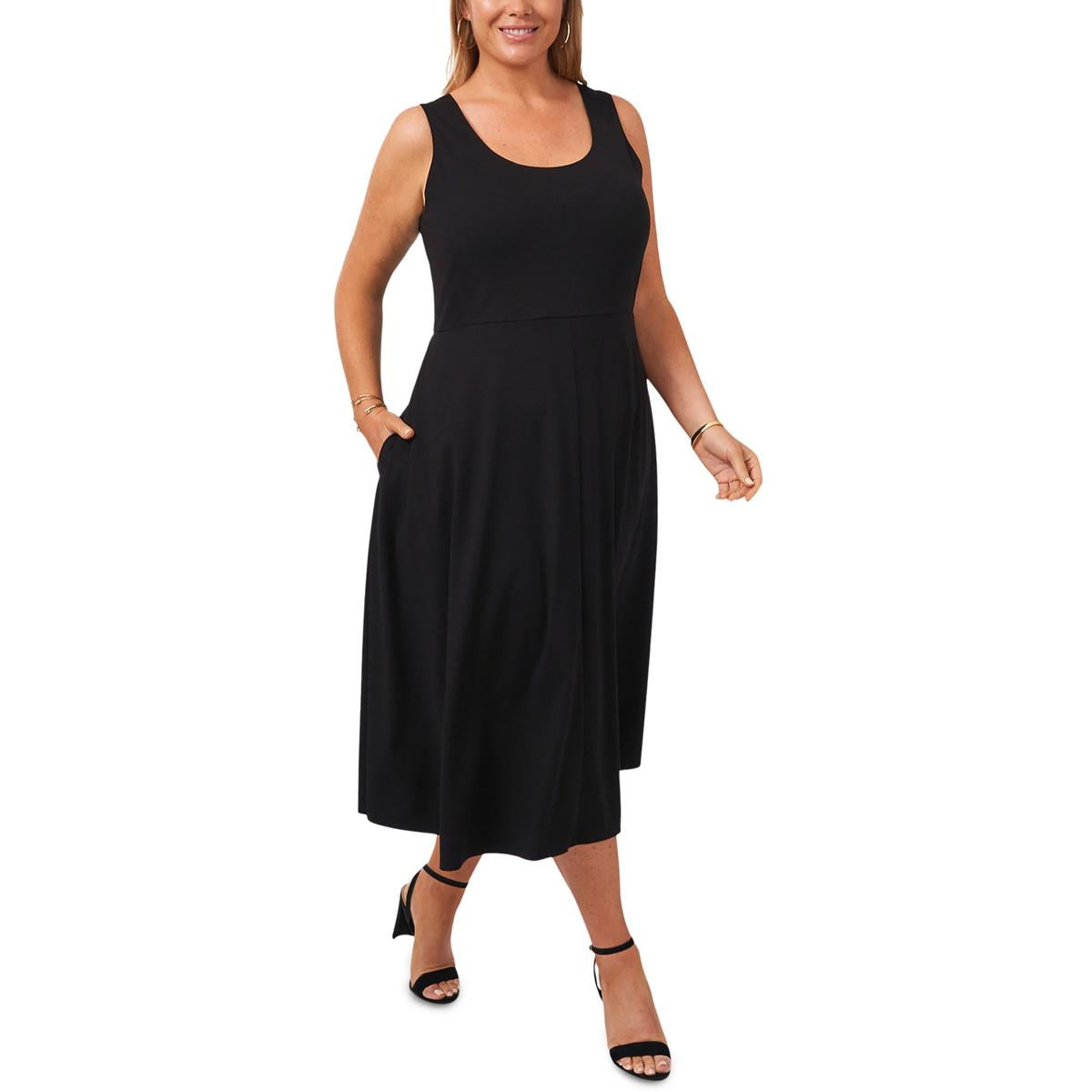 Plus Stretch Mid Calf Midi Dress