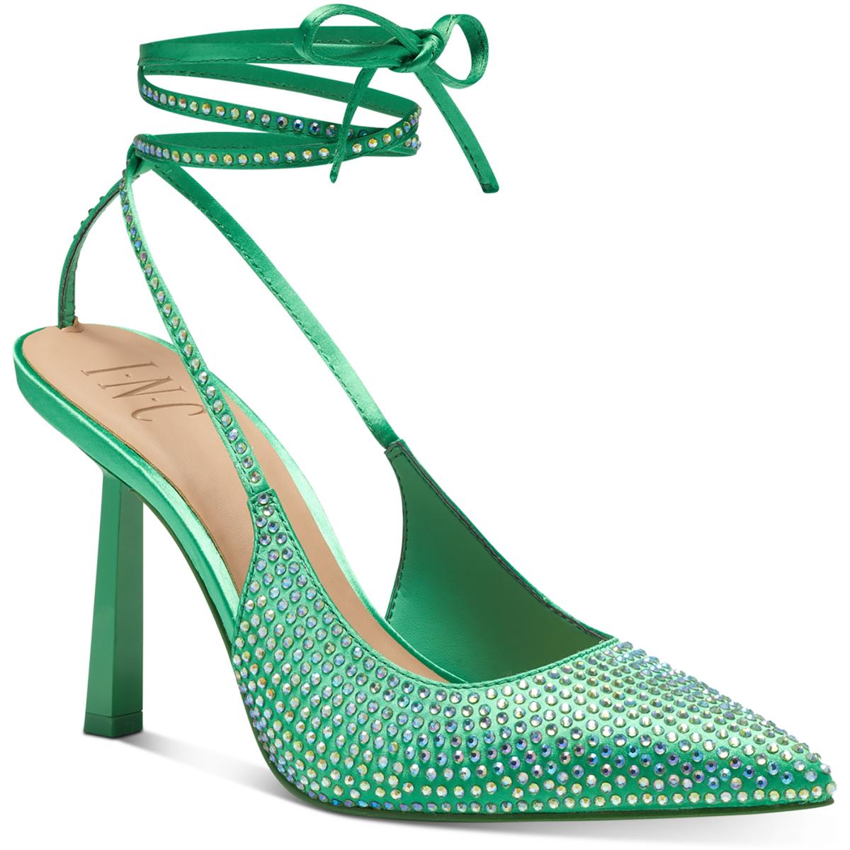 Sandaze Rhinestone Pointed Toe Slingback Heels