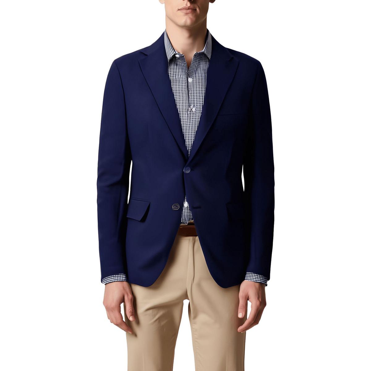 Solid Linen Two-Button Blazer