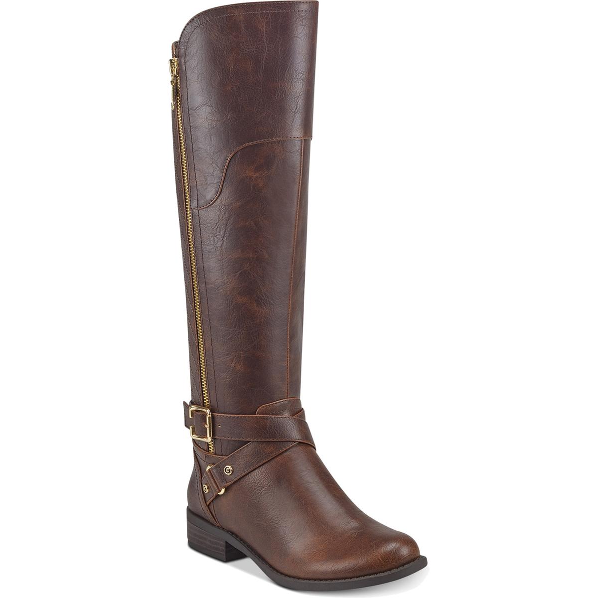 Haydin Wide Calf Faux Leather Riding Boots