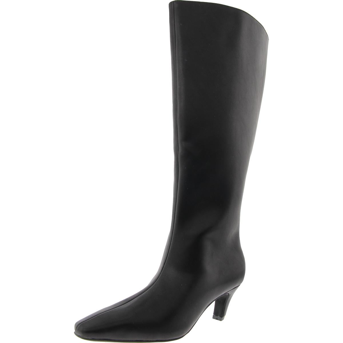 Samey Wide Calf Faux Leather Knee-High Boots