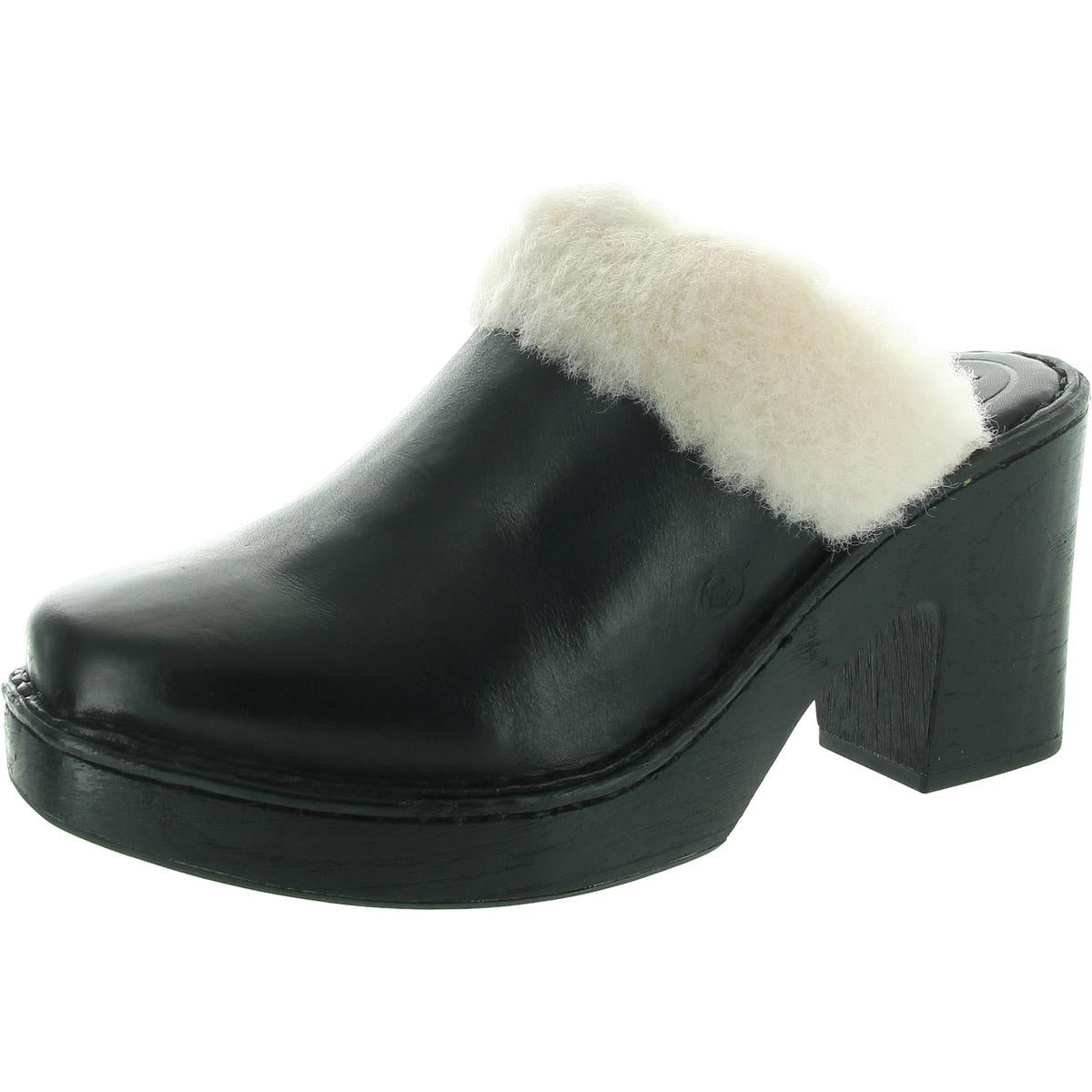 Hope Faux Fur Lined Leather Mules