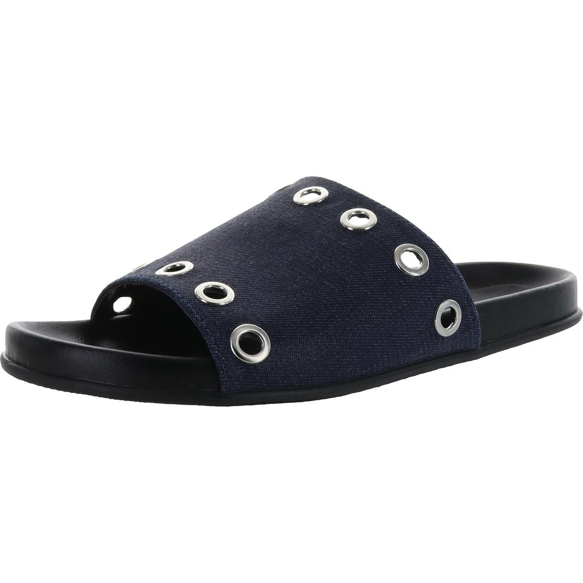 Grommet Flat Slide Sandals