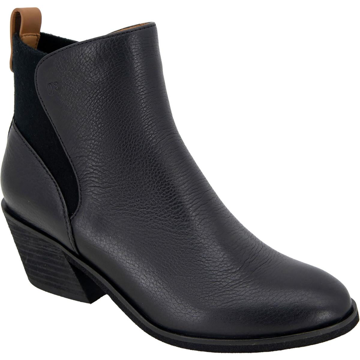Clint Western Solid Leather Ankle Boots