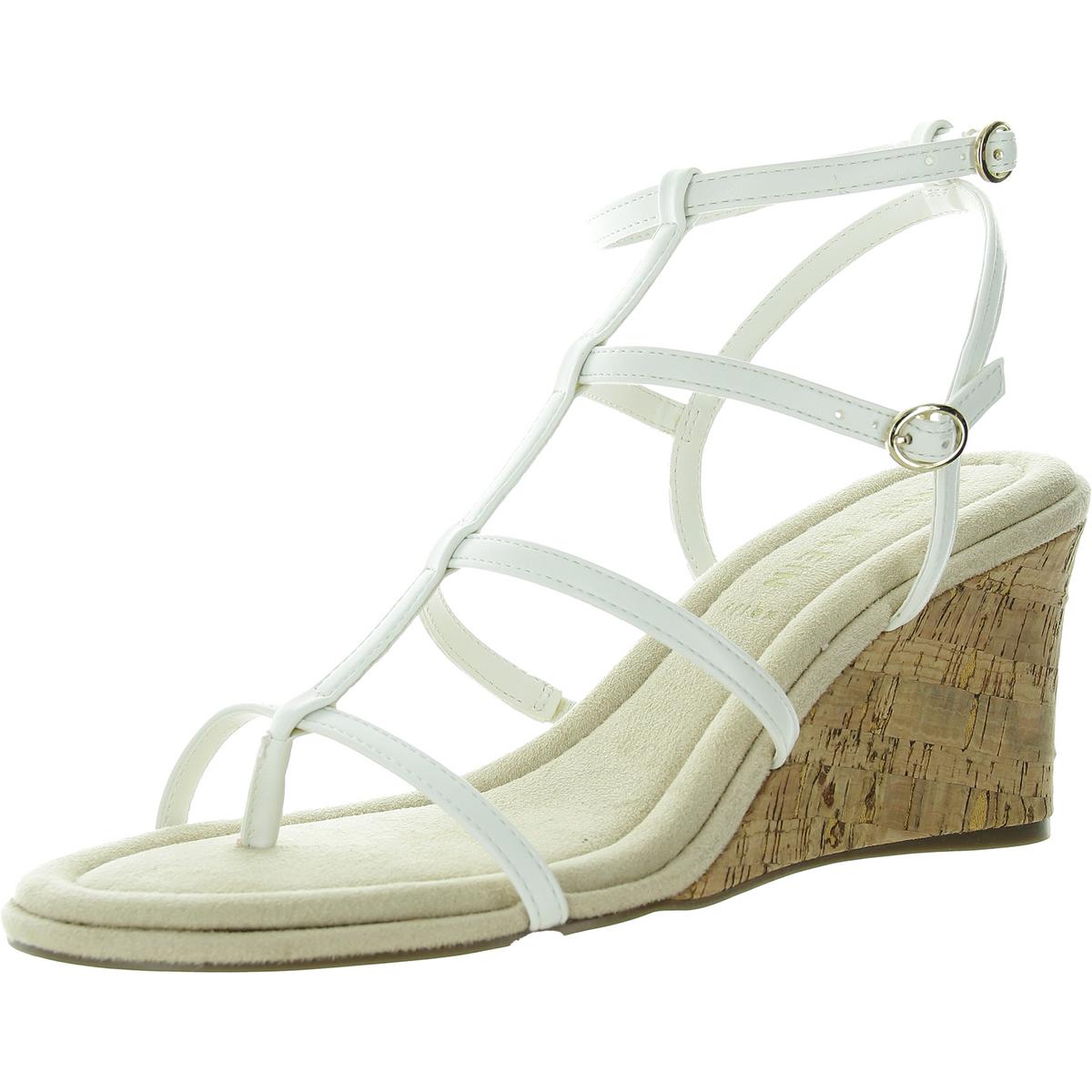 Seville Cork Faux Leather Wedge Sandals