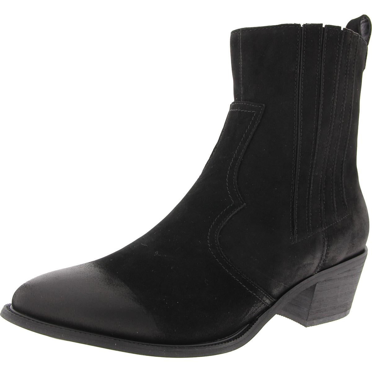 Double Zipper Leather Booties