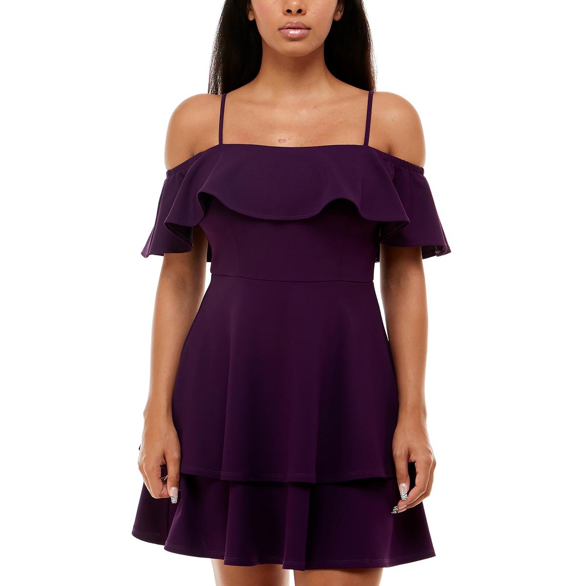 Juniors Ruffled Off-The-Shoulder Cocktail and Party Dress