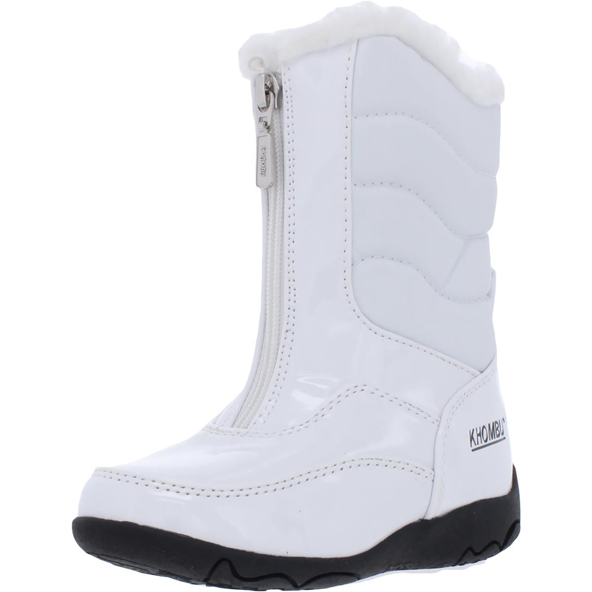 Girls Davia Quilted Patent Winter Boots