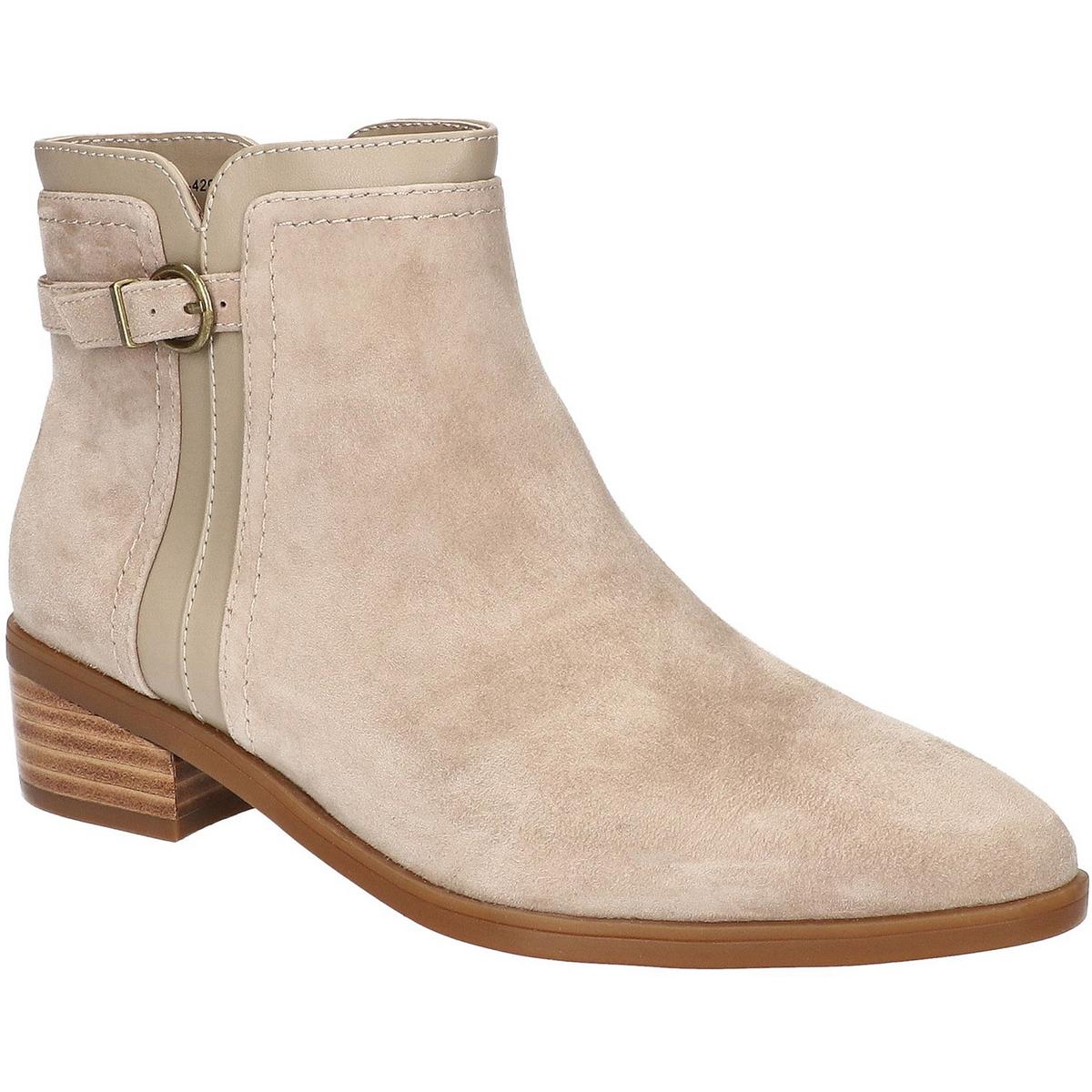 BEATRICE Block Heel Faux Suede Ankle Boots