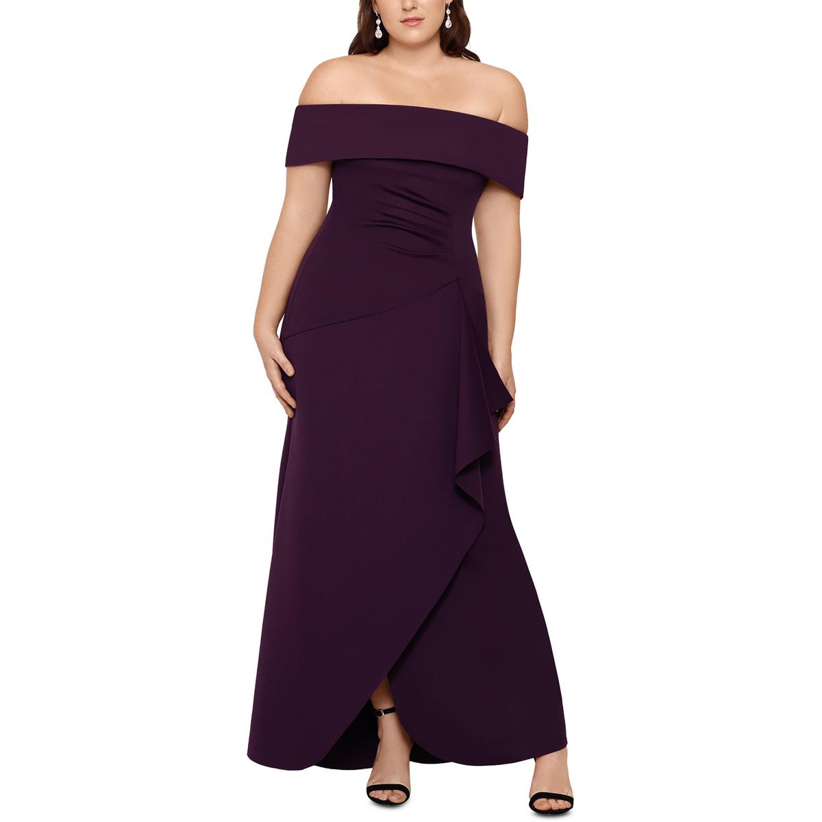 Plus Off-The-Shoulder Maxi Evening Dress