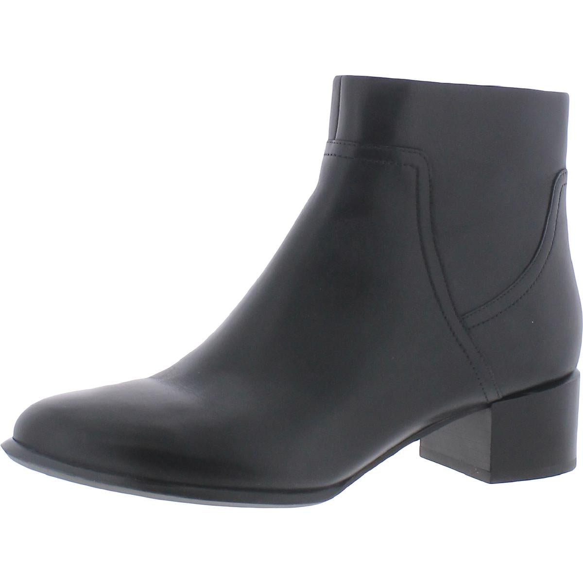 Kamryn Leather Block Heel Ankle Boots
