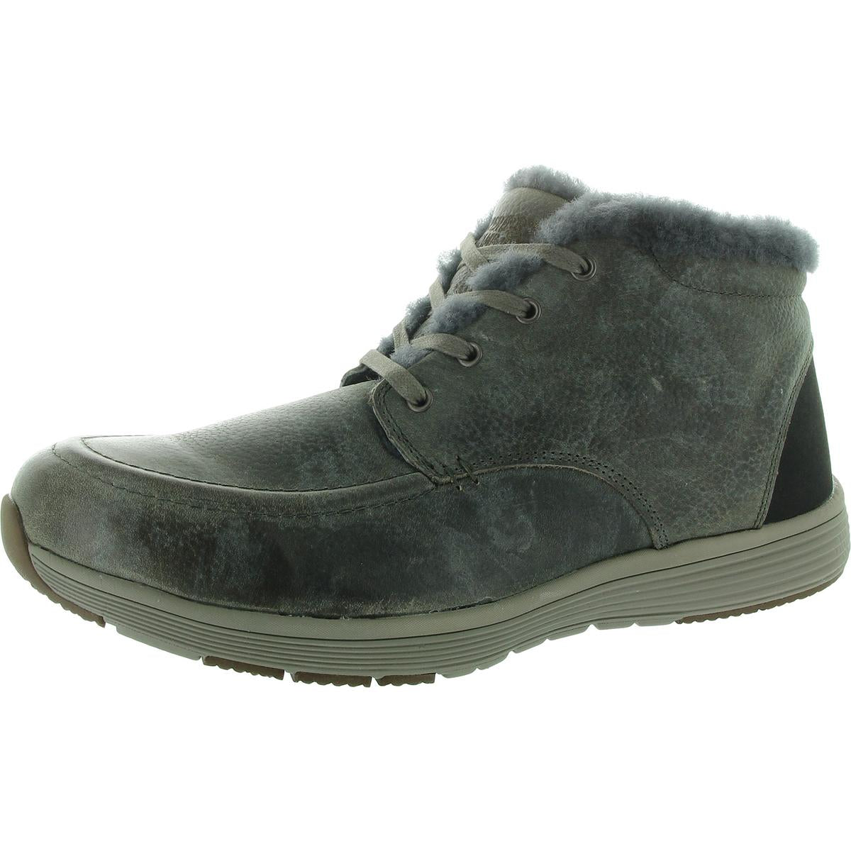 Faux Fur Lined Leather Chukka Boots