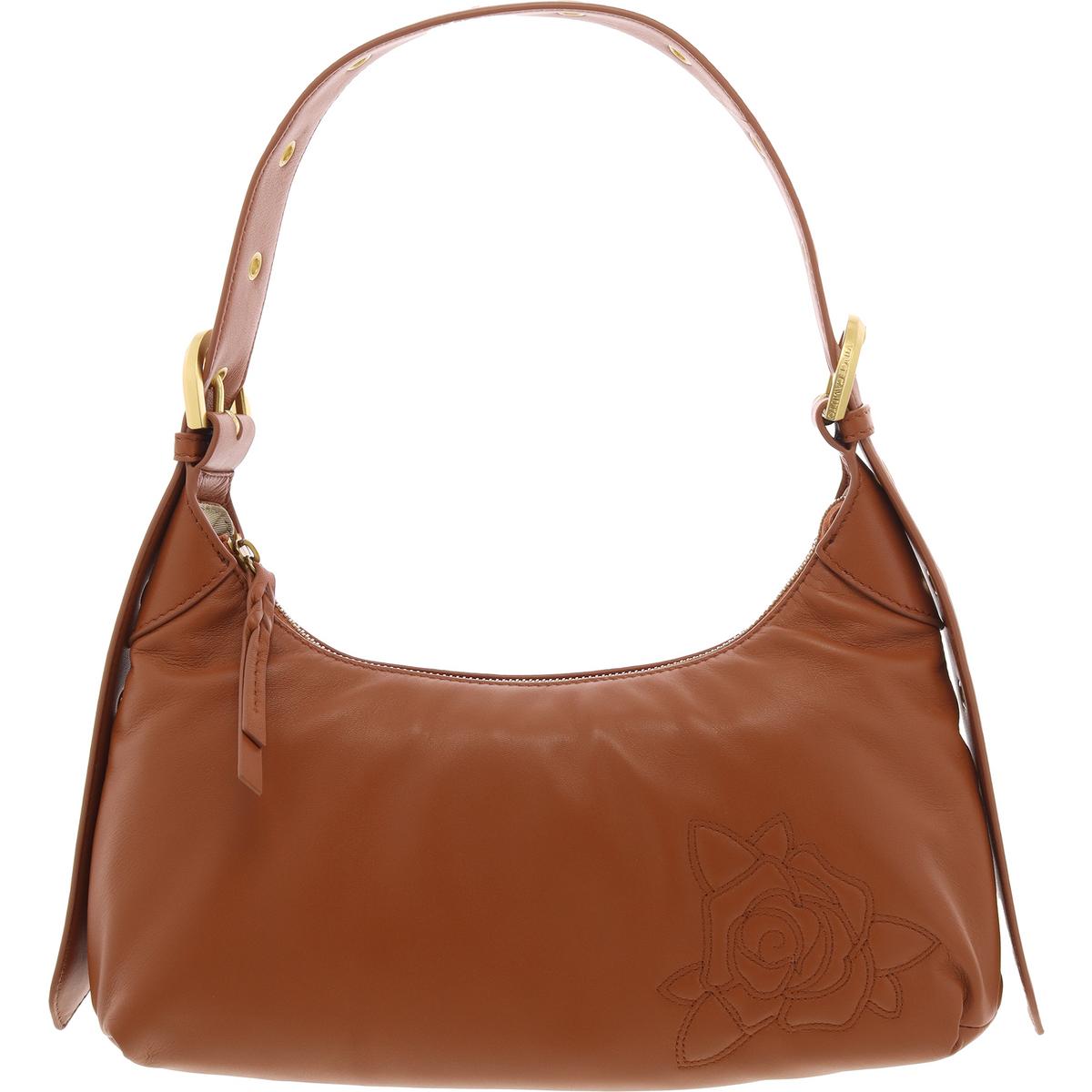 Fenne Embroidered Leather Shoulder Handbag