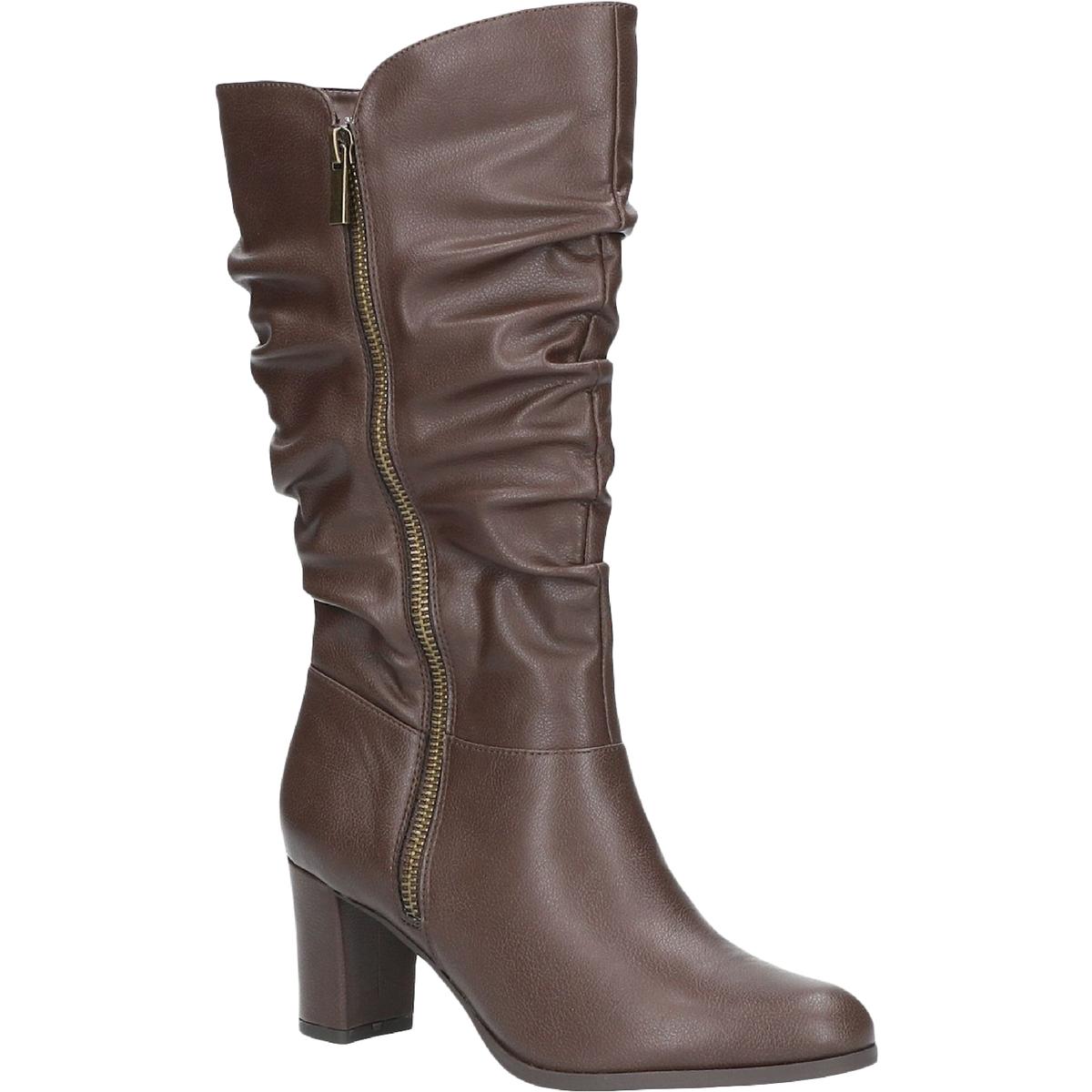 Mara Slouchy Leather Mid-Calf Boots