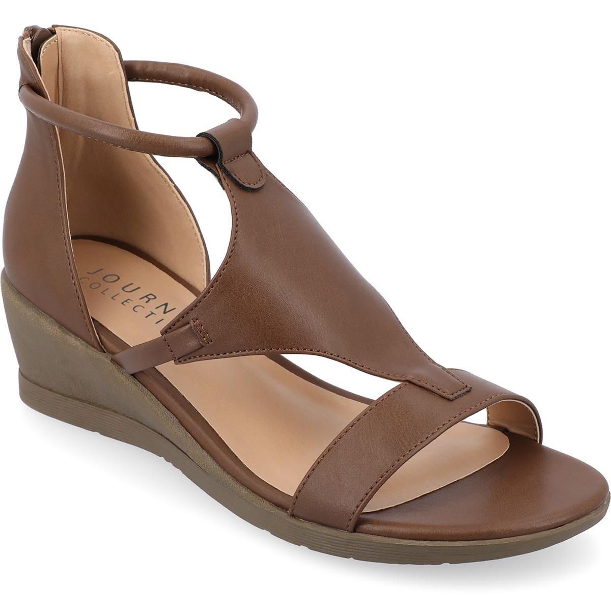 Trayle Patent T Strap Wedge Sandals