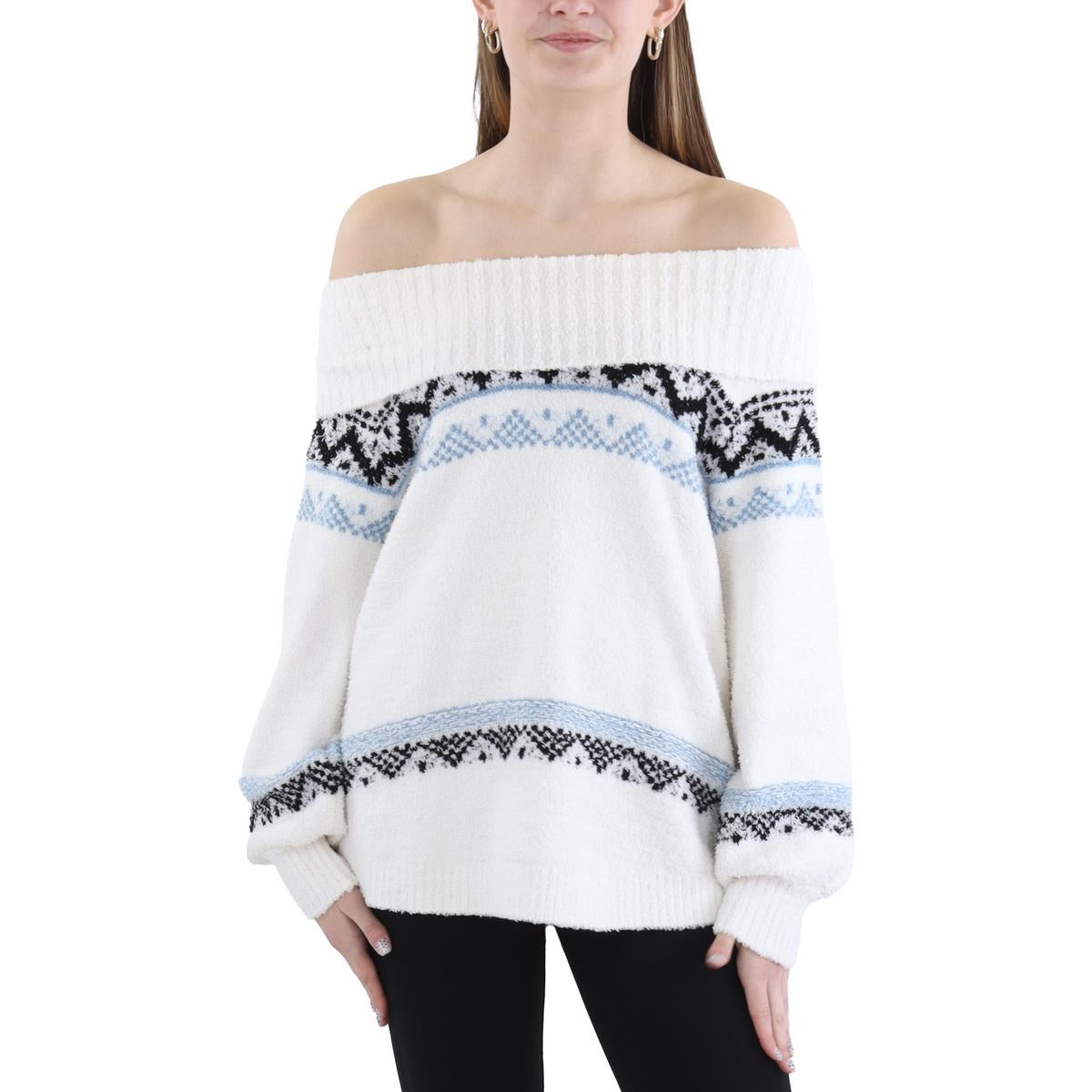 Printed Knit Mock Turtleneck Sweater
