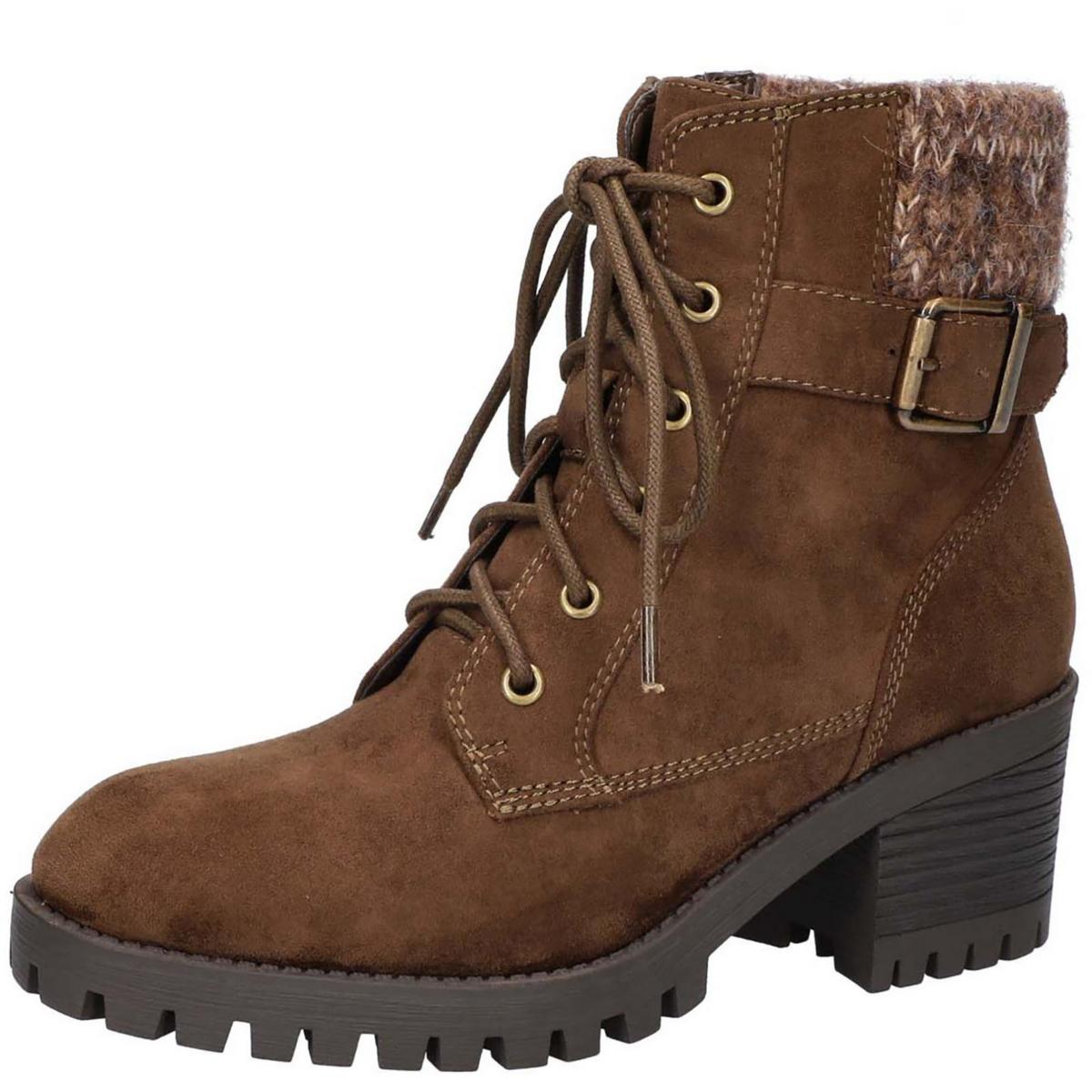 ETHEL Buckle Faux Suede Ankle Boots