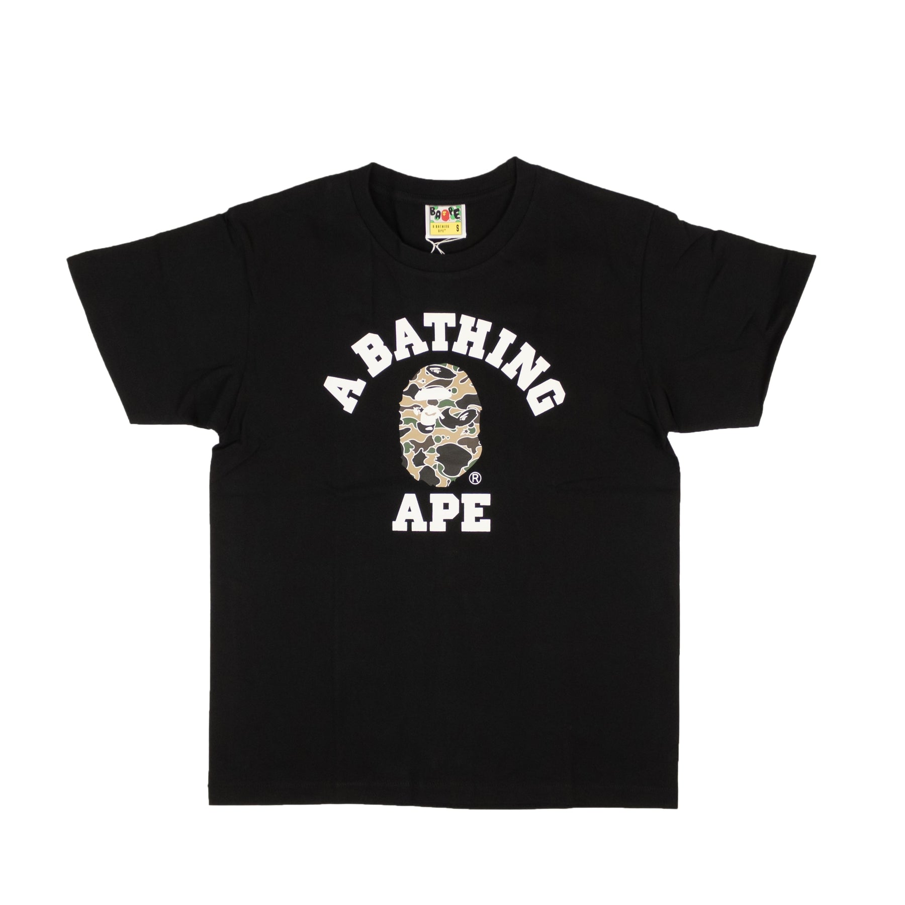Black Cotton Green Camo Ape Short Sleeve T-Shirt