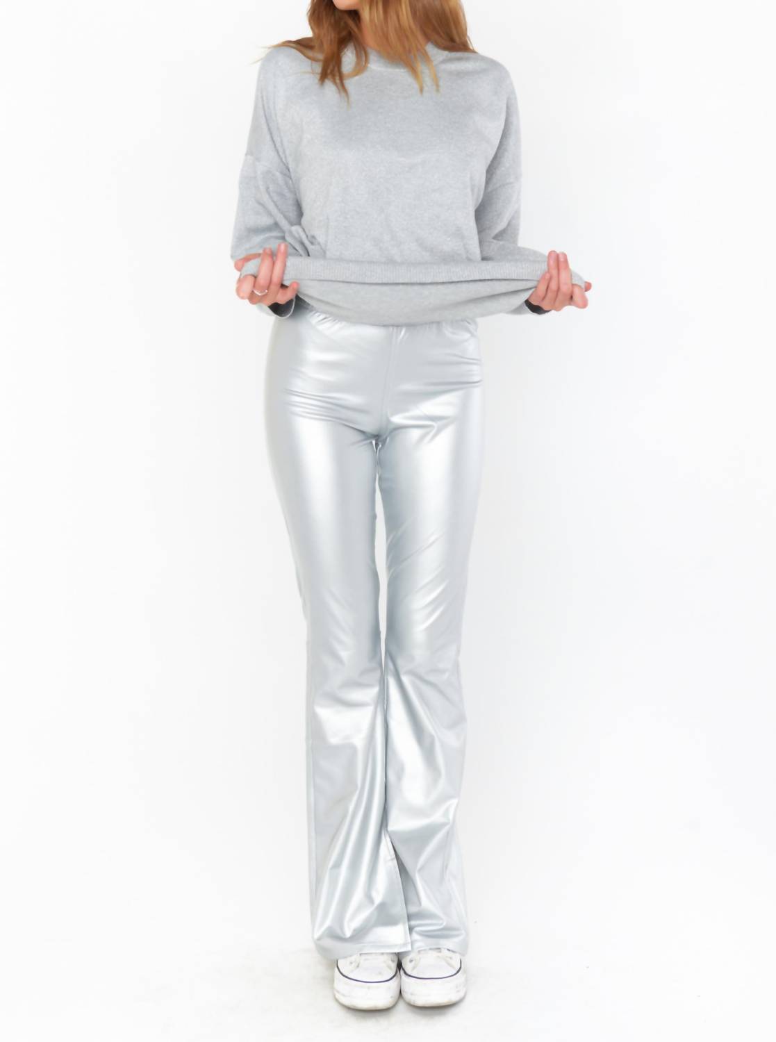 Nashville Pull On Flare Pant In Silver