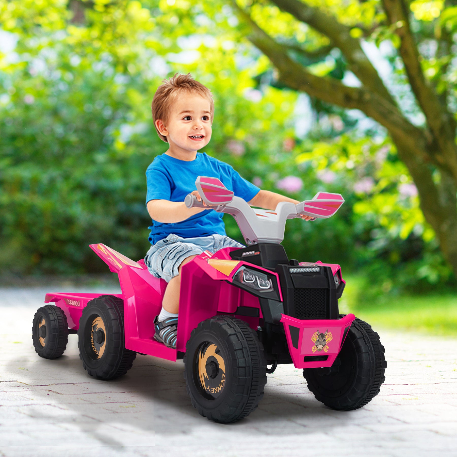 Streamdale Electric ATV for Kids with Trailer Bluetooth 7833700106300