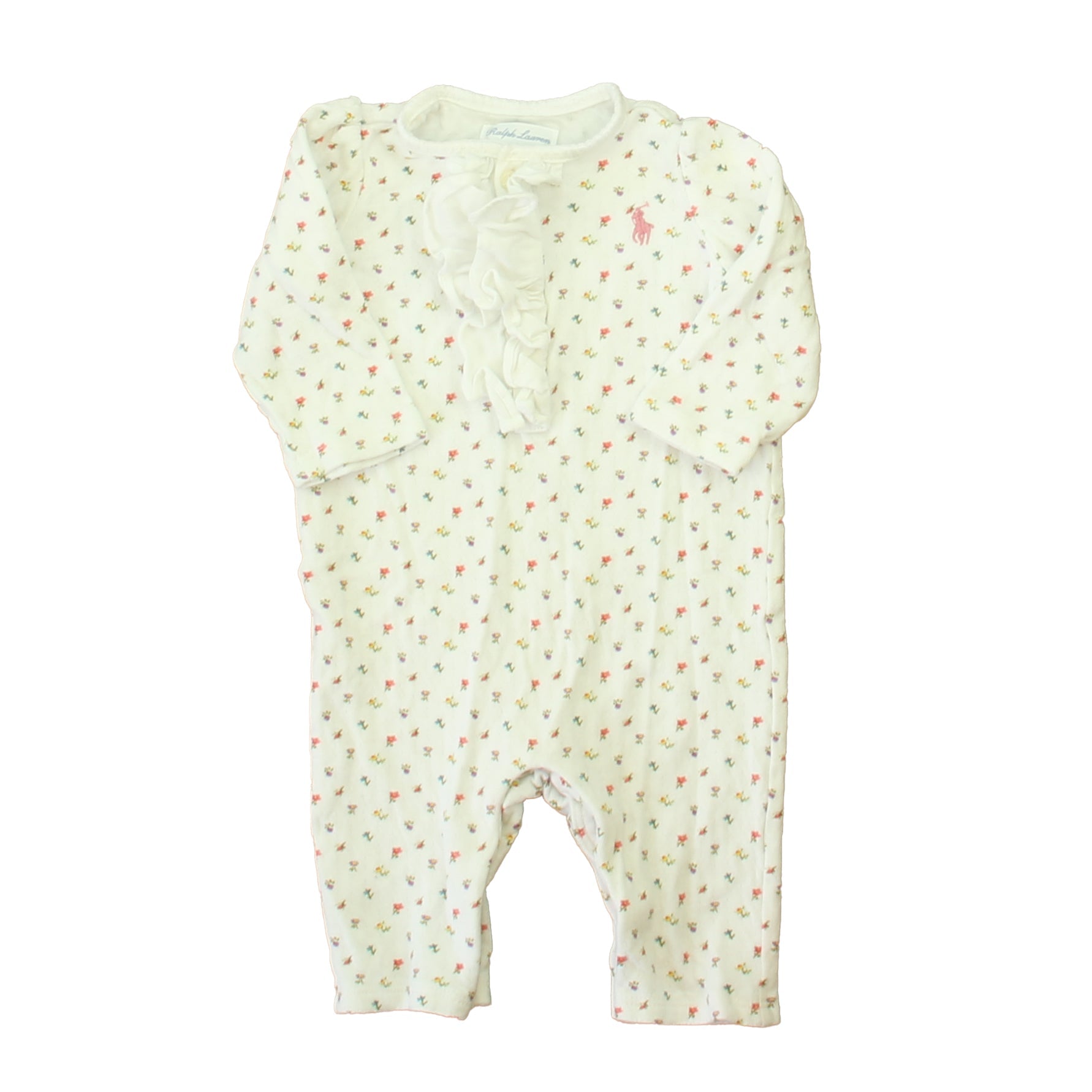 Ralph Lauren Girls White Floral Long Sleeve Outfit 7805873422396