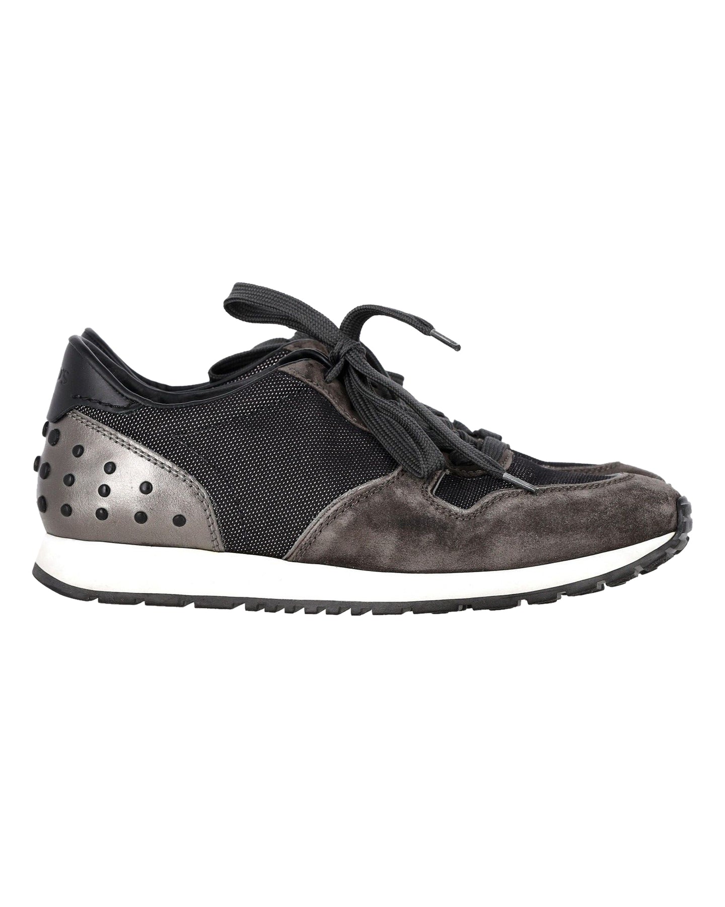 Tod's Gommino Detail Low-Top Sneakers in Grey Suede