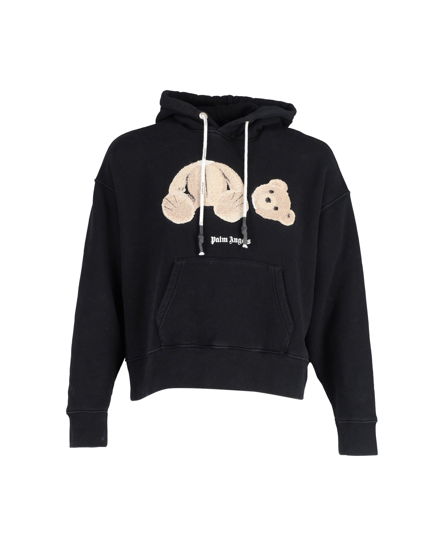 Palm Angels Bear Hoodie in Black Cotton