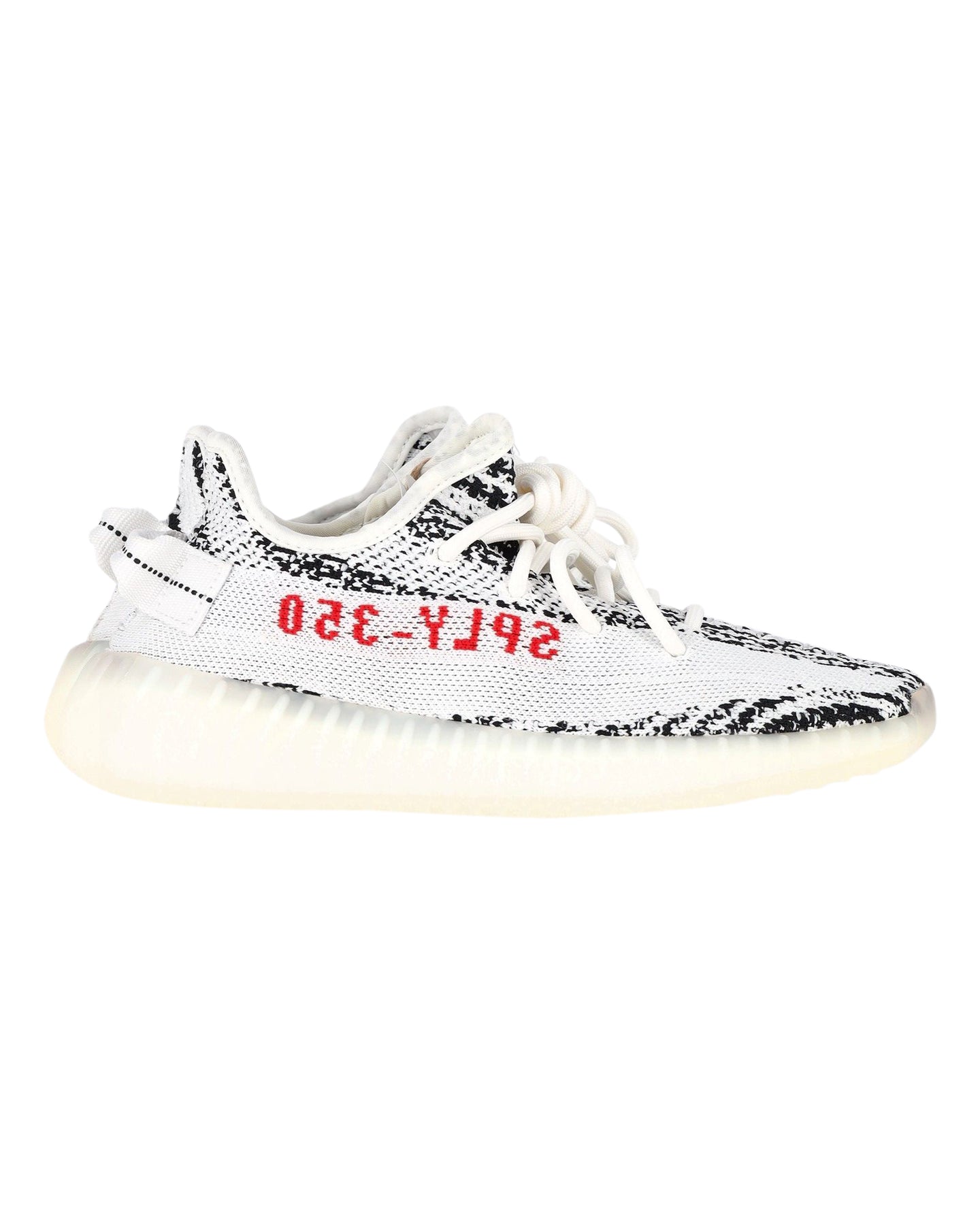 Yeezy x Adidas Boost 350 V2 Zebra Sneakers in White and Black Primeknit Canvas