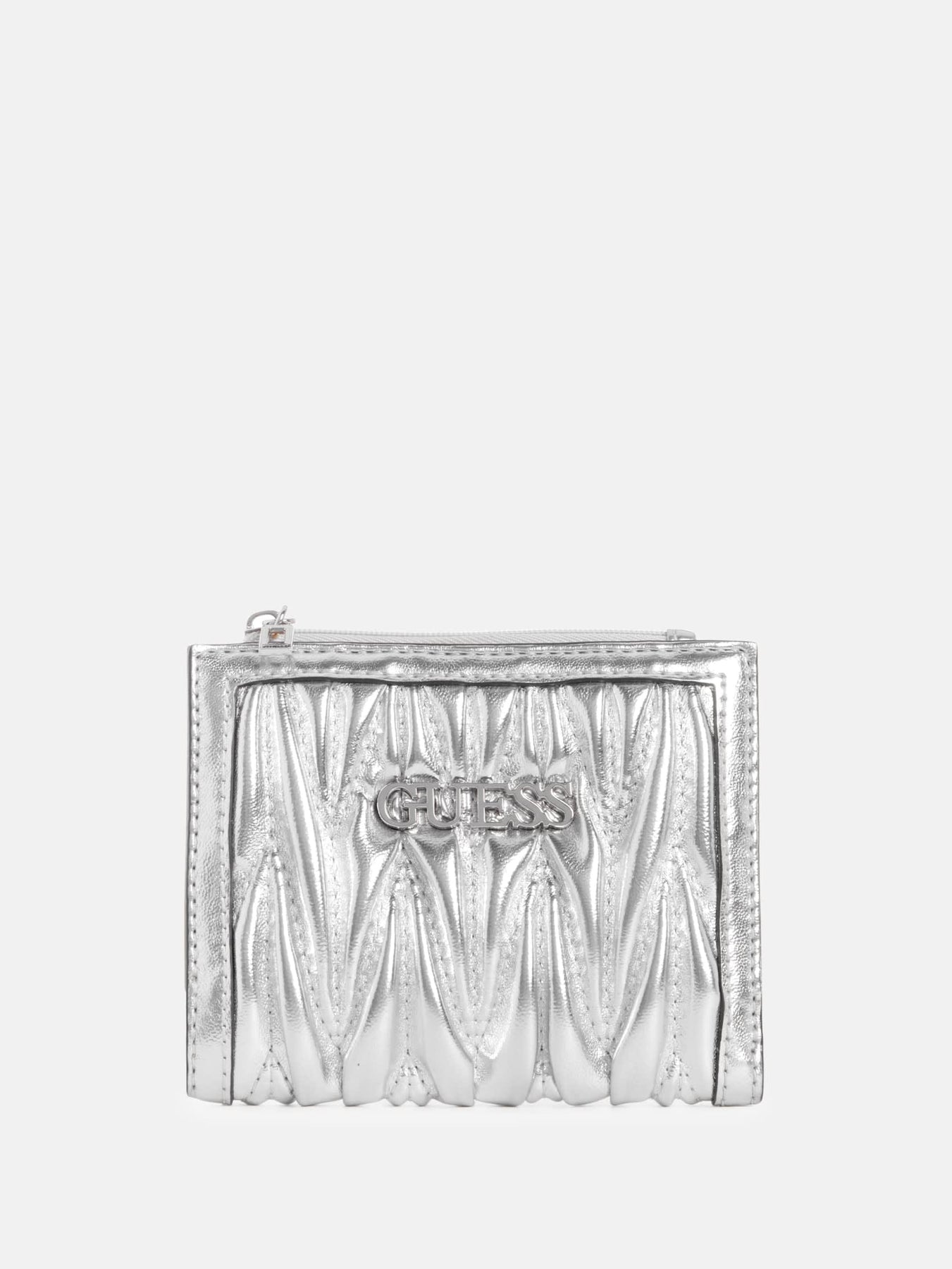 Bleu Metallic Quilted ID Snap Wallet