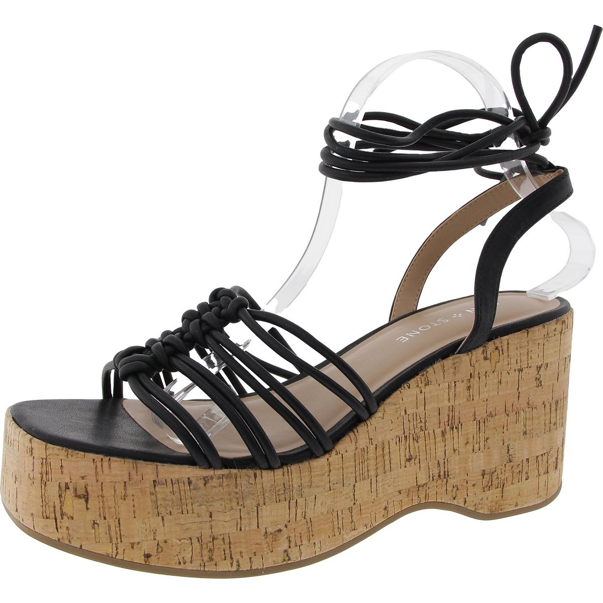 Cork Faux Leather Lace-Up