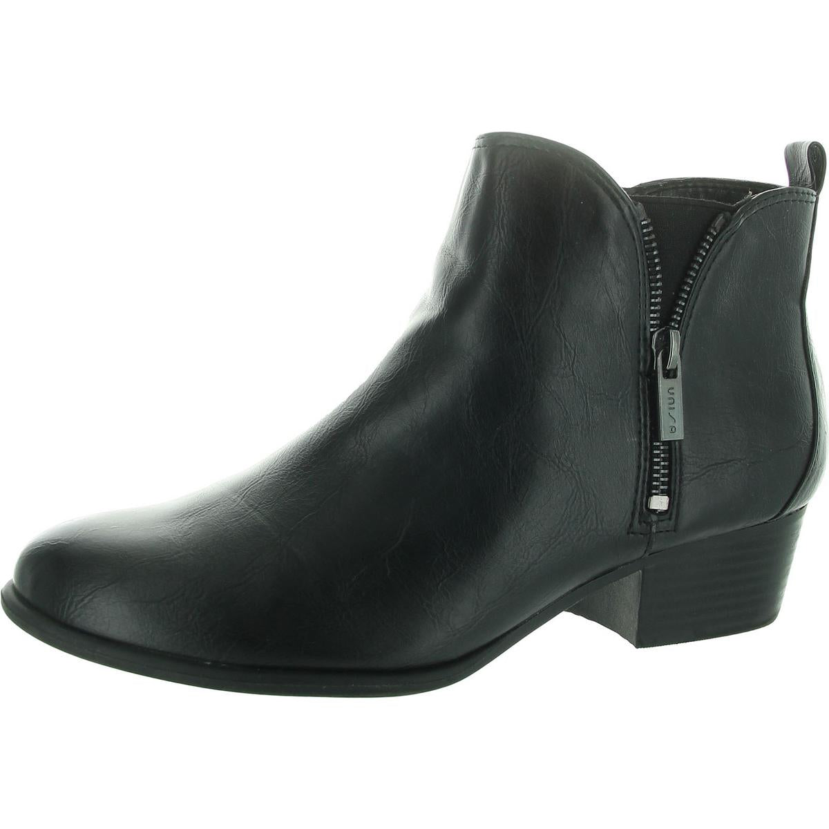 Pedrio Zipper Faux Leather Ankle Boots