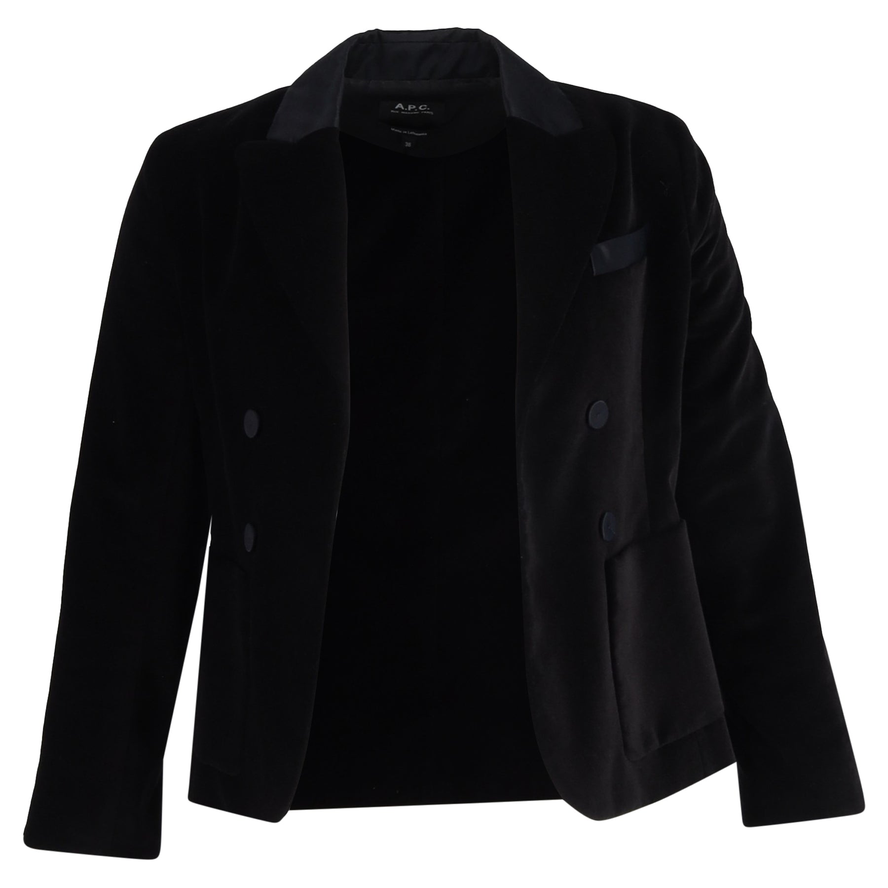 A.P.C. Blazer in Black Velvet 7833189482556