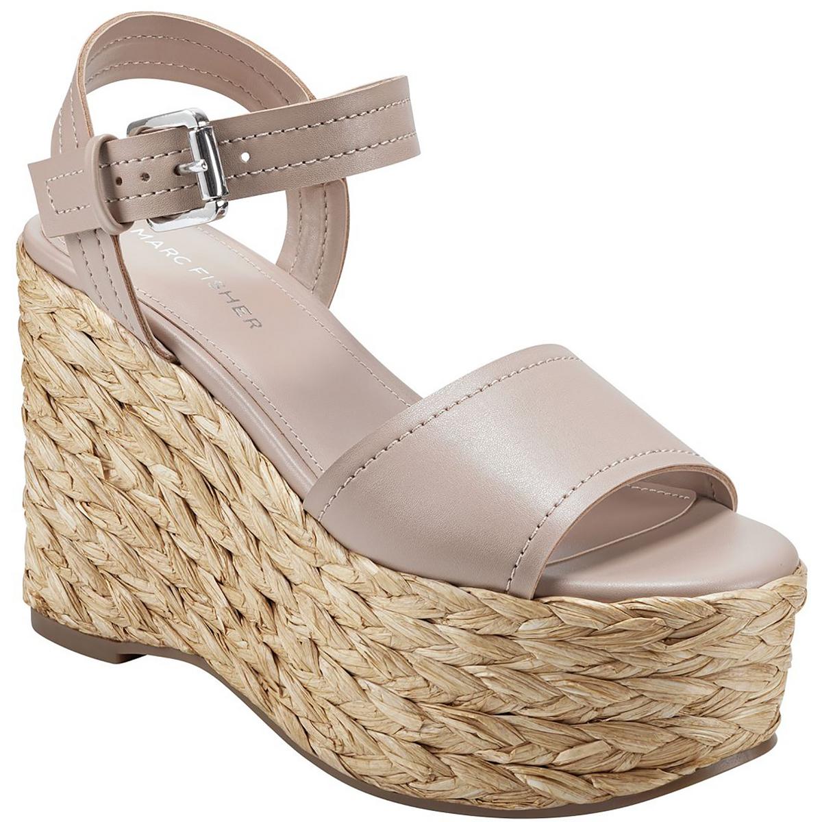 Burian Faux Leather Platform Wedge Sandals